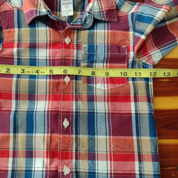 Carter's Plaid long Sleeve Button Down Shirt 2T - Picture 4 of 6